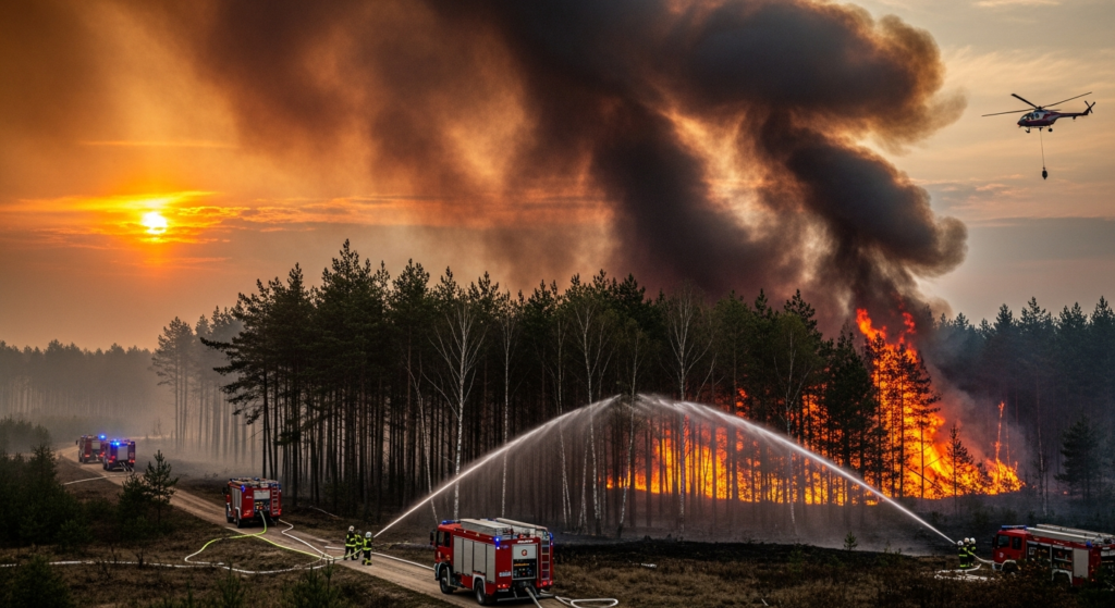 Pożar lasu w powiecie wołomińskim