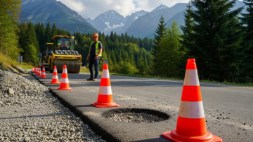 Remont na trasie do Morskiego Oka